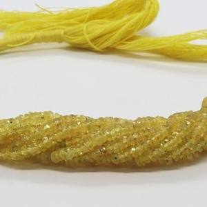 Cuentas facetadas de zafiro Songea amarillo natural de 2.5-4 mm, cuentas de piedras preciosas de zafiro amarillo intenso para la fabricación de joyería. - Product Image 2