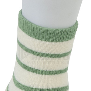 Men's Crew <b>Socks</b> Striped Green White Cotton Knitted Breathable Spring Daily Wear - Product Image 1