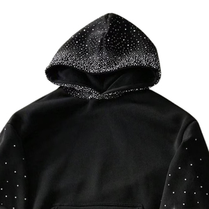 Sudadera con Capucha para Hombre, con Pedrería, de Algodón Suave y Felpa Gruesa, Estilo Casual, Fabricante OEM ODM para Exportación - Product Image 4