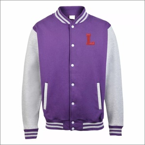 Men's Maroon Varsity <b>Jacket</b> With White Sleeves And Custom Text Front Preppy Style Autumn Wear - Product Image 2