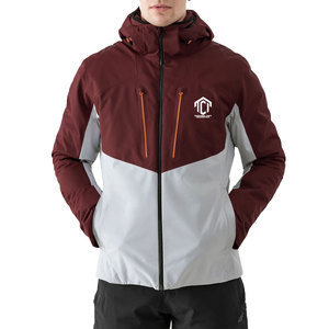 Casual Hooded Ski <b>Jacket</b> with Front Logo Breathable Design <b>Nylon</b>/Polyester Fabric-Warm Winter Outerwear for <b>Men</b> - Product Image 1