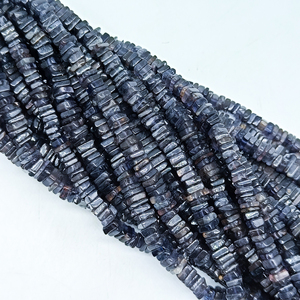 Cuentas Sueltas de Iolita Natural, Forma Cuadrada Heishi, Lisas, 5-6 mm, Perforadas al Centro, Pulimentadas, para Joyería, Precio al por Mayor, Bul Lakshya - Product Image 6