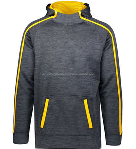 Custom <b>Men's</b> Slim Fit Grey <b>Hoodie</b> High Collar & <b>Yellow</b> Lining 100% Cotton Summer Style Digital Printing with Own Logo - Product Image 2
