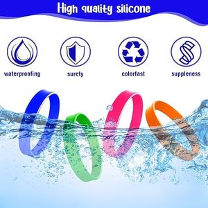 Braccialetti in Silicone Colorati 120 Pezzi, Bracciali in Gomma Vuoti per Uomini, Donne e Adolescenti per Scopi Promozionali - Product Image 3