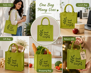 AMANI Mini Jute Gift Bag Eco Friendly Reusable <b>Small</b> Tote Bag Custom Printed Promotional <b>Shopping</b> Favor Bag West Bengal - Product Image 3