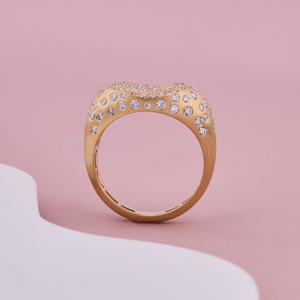 Bague de créateur élégante 2,0 ct ronde en diamant cultivé en laboratoire en or massif 10K 14K 18K anniversaire de mariage proposer un cadeau pour elle - Product Image 3