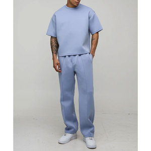 Conjunto Casual de Dos Piezas para Hombre, Camiseta de Color Sólido y Pantalones Deportivos, Ropa Deportiva Urbana - Product Image 4