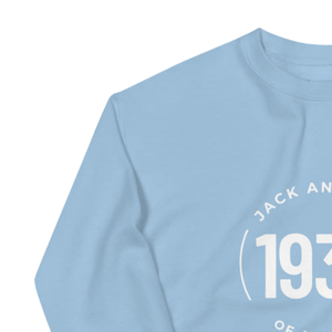 Unisex White Crewneck <b>Light</b> Blue Sweatshirt <b>Circle</b> Embroidered Graphic Fleece Pullover Long Sleeve Casual Fashion Apparel - Product Image 3
