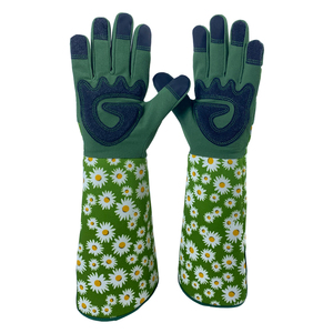 Guantes de Jardinería Elásticos con Rayas Verdes y Refuerzo en la Palma, Material de Poliéster/Algodón/Metálico para Uso Doméstico en Verano - Product Image 4