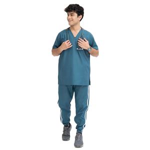 Ensemble d'uniformes médicaux pour hommes, légers, en coton respirant et confortable, pour le personnel hospitalier, avec logo et tailles personnalisés - Product Image 2