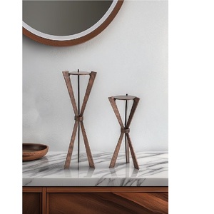 AXIS Candle Stand Antique Copper Finish Luxury Gold Metal Candle Holders for Home Decor Living Room Gifting - Product Image 1