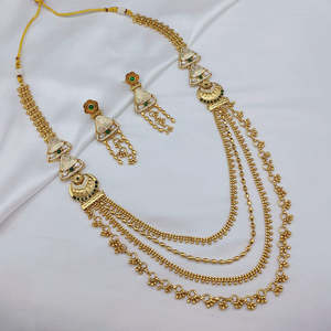 Juego de Collar Jewelemarket Heritage 10575498DP, Chapado en Oro, Aleación de Cobre, con Piedra Pota Fina y Perla, para Uso Diario y Ocasiones Nupciales - Product Image 1