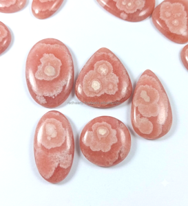 Pierre précieuse naturelle de rhodochrosite, cabochon, pierre brute, cristal rose rayé pour bijoux faits main, bagues, pendentifs et projets de bricolage - Product Image 1