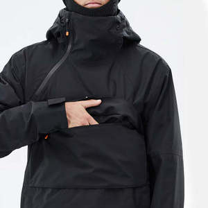 Anorak Noir de Ski et Snowboard avec Capuche, Imperméable, Coupe-Vent 10 000 mm, Respirant, Poches Zippées, Unisexe, Combinaison de Ski Personnalisable à Prix Bas - Product Image 6