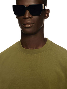 T-shirt en coton orange surdimensionné pour homme, manches courtes, col rond, décontracté, couleur unie, tricot jersey, teint uni, coupe ajustée - Product Image 4