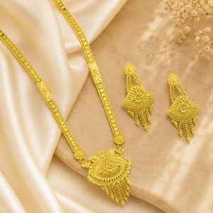 Juego de Collares Largos de Novia con Relleno de Oro de 14K, 18K y 24K, Diseño Tradicional, Joyería de Moda - Product Image 1