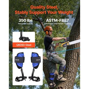 Set di Ramponi per Arrampicata su Alberi Resistenti con Imbracatura Regolabile in Altezza, Capacità di Carico 350 Libbre - Product Image 2