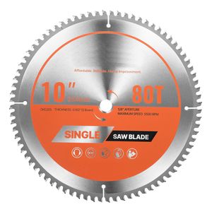 Lama per Sega Circolare da 10 Pollici con 80 Denti in Lega Affilati, Attacco da 5/8 Pollici per Taglio di Alluminio a Finitura Fine - Product Image 1