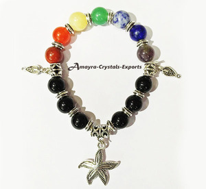 Pulsera de Obsidiana Negra con Amuleto de Estrella, Hecha a Mano, de Ágata, Joyería de Moda, Regalo de Boda, Cristales, Venta al por Mayor - Product Image 1
