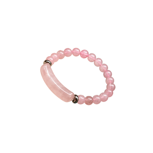 Bracelet élastique en pierre naturelle rose, forme de boule, perles, unisexe, tendance, améthyste, 19cm, bijoux cadeau - Product Image 1