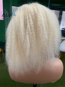 CF130 Full Lace <strong>Wig</strong> for Braiding Blond 613# Afro Kinky Curl Virgin Human <strong>Hair</strong> 360 Transparent Can Make Braided Very Beautiful - Product Image 6