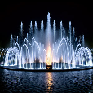 Fuente de Agua Decorativa Horticlub 1D 3D con Movimiento Oscilante, Grande, para Exteriores, Colorida, Musical, de Acero Inoxidable, Fácil de Instalar, 10 Años de Garantía - Product Image 1