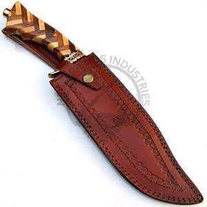 New Edition Handmade Fixed Blade Outdoor <b>Hunting</b> Knife Damascus Steel Bowie Knife w/Olive Rosewood Handle Survival Camping Knife - Product Image 6