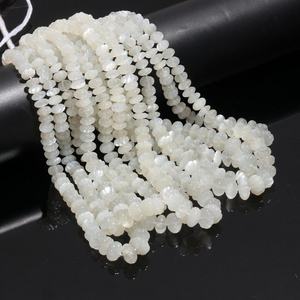 Perles de pierre de lune blanche naturelle AAA, lisses et sculptées, 7-9 mm, brins de 16 pouces pour la fabrication de bijoux à prix de gros - Product Image 6