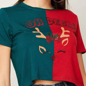 Nueva Camiseta Corta para Mujer, Diseño Atractivo, Cómoda, Precio Bajo, Estilo Moderno, Estampado, 100% Algodón, Corte Ajustado, Ropa Urbana - Product Image 5