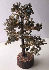 Labradorite Gemstone Money <b>Tree</b> Bonsai 300 Natural Crystal Chips <b>CHAKRA</b> HEALING DECOR for Office & Home Feng Shui Style - Product Image 5