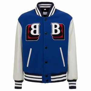 High Quality <b>Men's</b> Letterman Varsity <b>Jacket</b> Wool Body Stand Collar Waterproof Embroidery Winter Wear <b>Smart</b> Style Reversible - Product Image 1