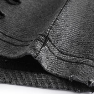 Camiseta de Manga Corta de Alta Calidad, 100% Algodón, 425 g/m², Impresión Digital Personalizada, Diseño Desgastado con Agujeros, Patrón Sólido - Product Image 4