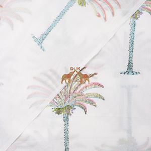 Nouvelle collection de luxe d'impression personnalisée de palmier de coton Offres Spéciales pour la matière de robe d'été tissu doux en coton - Product Image 2