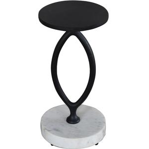 Table d'appoint fonctionnelle traditionnelle en métal et marbre pour intérieur, salon, café, espace de travail - Product Image 5