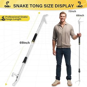 Collapsible Snake Handling Tongs Professional Reptile Catcher Stick Rattlesnake Grabber <b>Tool</b> <b>Safe</b> Durable Steel Construction - Product Image 2