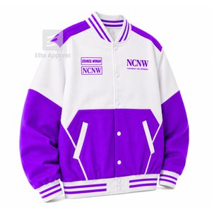 Chaqueta cortavientos personalizada del Consejo NCNW con logo bordado en azul y blanco, estilo casual para mujer con forro de poliéster. - Product Image 2