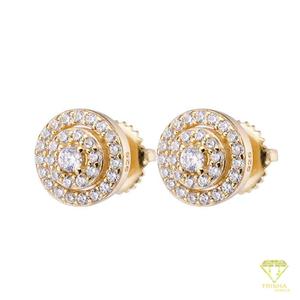 Élégantes boucles d'oreilles classiques en moissanite et diamant, en argent sterling 925 plaqué or, bijoux fins de qualité supérieure pour femmes - Product Image 2