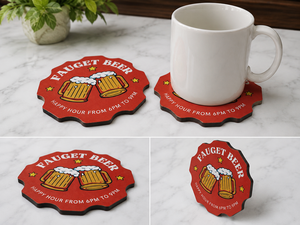 Custom Tea Coaster Printed Wooden Drink Coaster | Personalized Table Coaster | Premium MDF Cup Holder Coaster | drink coaster - Product Image 1
