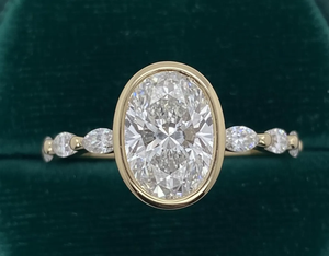 Bague de fiançailles pour femme en or jaune 2 carats avec diamant ovale, certifiée GIA, style classique, diamants naturels - Product Image 5