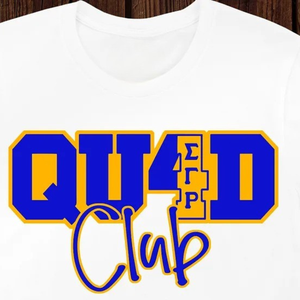 SGRHO Quad Club T-<b>Shirt</b> <b>White</b> <b>Women's</b> Sorority Tee <b>Short</b> <b>Sleeve</b> Casual Greek Letter <b>Shirt</b> Sigma Gamma Rho College Apparel Custom - Product Image 2