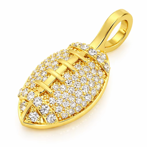 Collares de joyería fina de oro macizo de 10K con diseño de balón de fútbol personalizado, estilo hip hop, con diamantes de moissanita, ideales para regalos. - Product Image 1