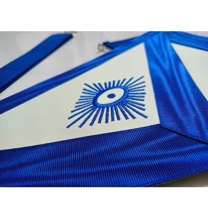 Elegant Masonic Blue Lodge Apron for Freemasons Embroidered Officer Regalia with Adjustable Waist Belt - Product Image 5