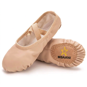 MBAANI – chaussures de ballet souples pour femmes, tige synthétique, doublure en coton, semelle en caoutchouc, chaussures plates pour entraînement de danse - Product Image 1
