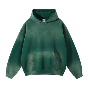 Sweat à capuche épais 2026 avec logo personnalisé, effet délavé soleil, épaules tombantes, délavé à l'acide, effet vieilli, coupe oversize - Product Image 4