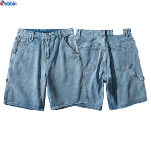 Jean en denim personnalisé pour homme, respirant, avec fermeture éclair, coupe ample, 100 % coton, pantalon droit, style skate, idéal pour l'été - Product Image 1