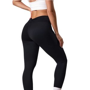 Legging noir pour femme, taille haute, extensible, avec détails de coutures, pour le fitness, la gym, l'entraînement et les activités sportives, vêtement de performance - Product Image 6
