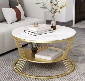 Mesa de Centro Plegable Portátil de Metal de Lujo, Diseño Moderno, para Sala de Estar, Decoración del Hogar, Unicorn Handicrafts - Product Image 1