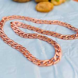 Vintage <b>Copper</b> Curb Chain Bracelet Retro Urban Jewelry Handmade Statement Accessory Premium Fashion Gift For Women Men - Product Image 2