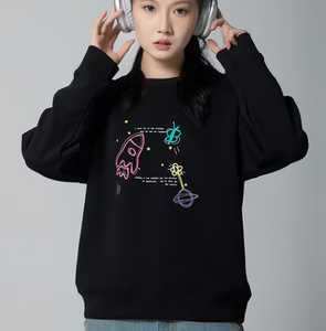 เสื้อสเวตเชิ้ตผ้าฝ้ายผสมคุณภาพสูงสำหรับผู้หญิง ทรงหลวมทันสมัย เหมาะสำหรับฤดูใบไม้ร่วงและฤดูหนาว - Product Image 1