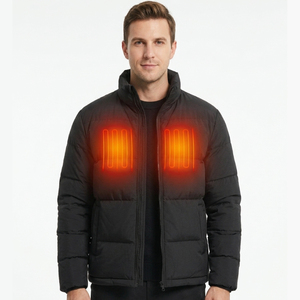 Service OEM, veste chauffante matelassée unisexe de qualité supérieure avec logo personnalisé et plaques chauffantes en fibre de carbone - Product Image 1